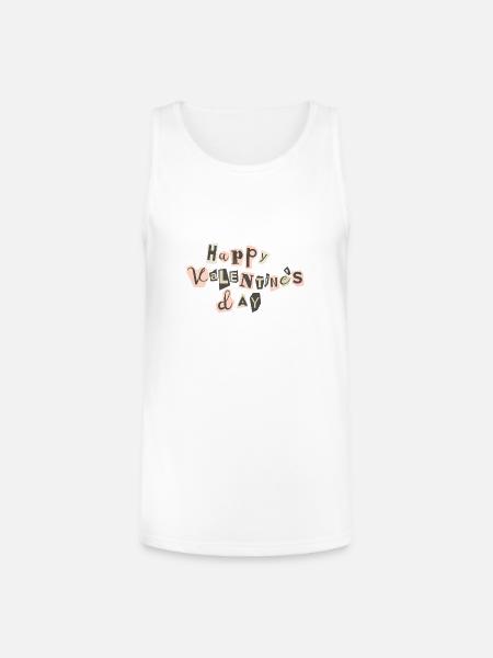 Valentine's Day Collage Letter Print - Unisex Tri-Blend Organic Tank - white