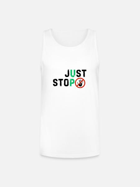 Just stop anything bad - Unisex Tri-Blend Organic Tank - white