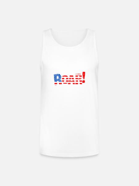 Patriotic USA Flag Illustration - Unisex Tri-Blend Organic Tank - white