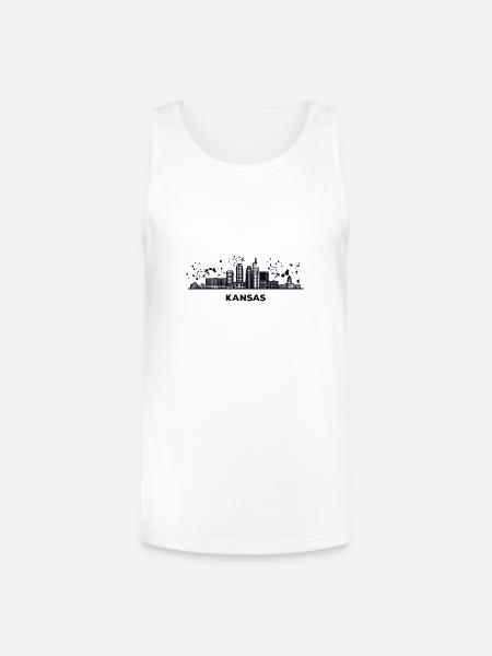 Kansans Skyline Cityscape Kansas - Unisex Tri-Blend Organic Tank - white