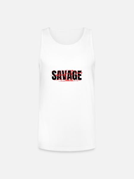 savage - Unisex Tri-Blend Organic Tank - white