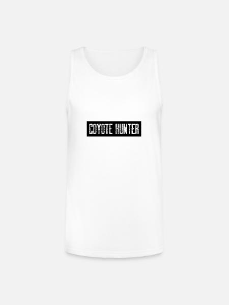 Coyote Hunter; Black with White - Unisex Tri-Blend Organic Tank - white