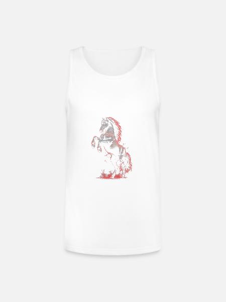 Crimson Blaze Stallion - Unisex Tri-Blend Organic Tank - white