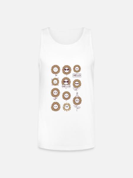 Sunflowers with Faces - Unisex Tri-Blend Organic Tank - white