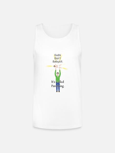 Dad Babysitting - Unisex Tri-Blend Organic Tank - white