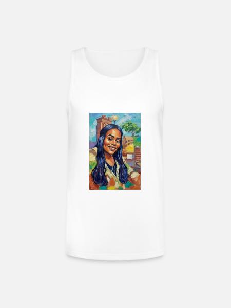 Bluehair City Portrait - Unisex Tri-Blend Organic Tank - white