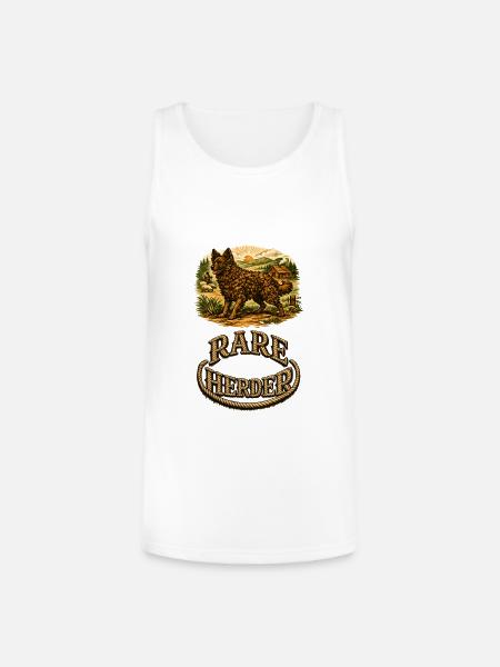 Rare Herder: Rustic Wolfdog Scene - Unisex Tri-Blend Organic Tank - white