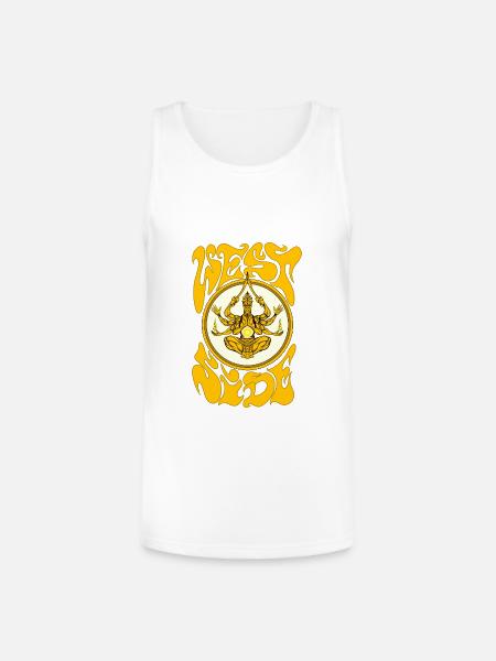 Weed Yogi in Golden Mandala - Unisex Tri-Blend Organic Tank - white