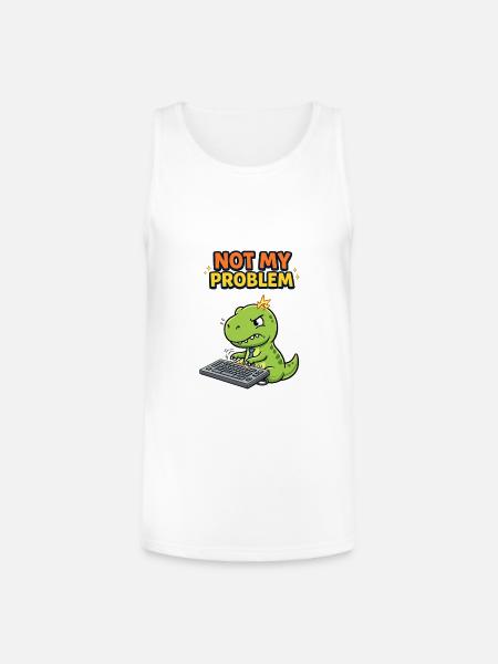 Not My Problem Dino - Unisex Tri-Blend Organic Tank - white