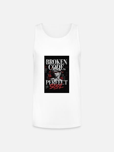 Broken Code, Perfect Soul - Unisex Tri-Blend Organic Tank - white