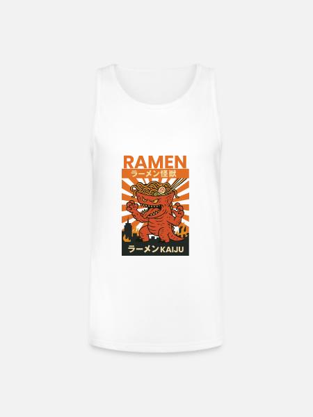 Ramen Kaiju Inferno - Unisex Tri-Blend Organic Tank - white