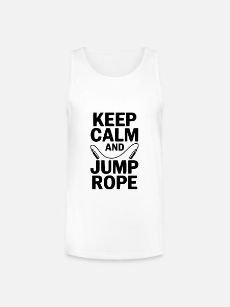 Keep Calm and Jump Rope - Unisex Tri-Blend Organic Tank - white