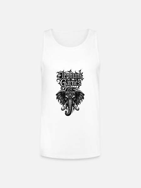 Elephant Games Logo - Unisex Tri-Blend Organic Tank - white