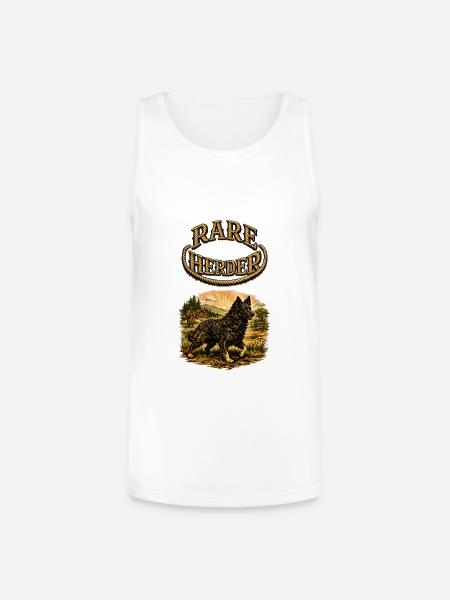 Rare Herder: Rustic Herding Dog - Unisex Tri-Blend Organic Tank - white