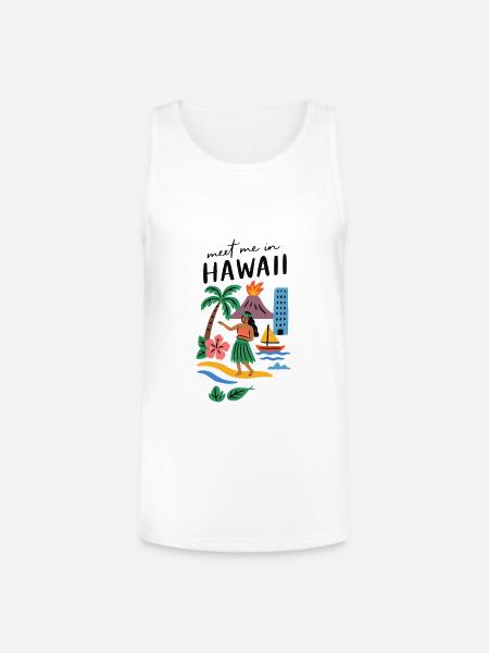 Hawaii Adventure Summer Tee - Unisex Tri-Blend Organic Tank - white