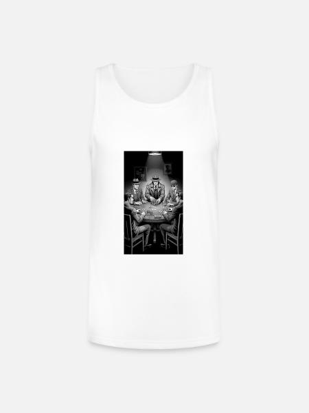 Noir Poker Roundtable - Unisex Tri-Blend Organic Tank - white