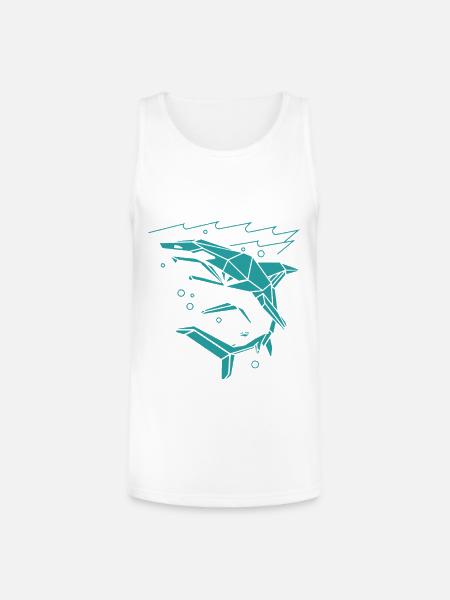 Polygon Shark - Unisex Tri-Blend Organic Tank - white
