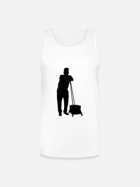 janitor - Unisex Tri-Blend Organic Tank - white
