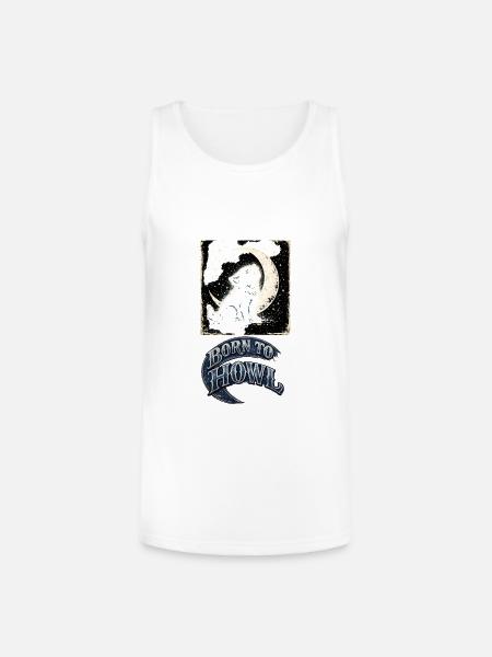 Moonlit Wolf Howl - Unisex Tri-Blend Organic Tank - white