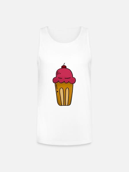 Pink Ice Cream Pop Art Cone - Unisex Tri-Blend Organic Tank - white