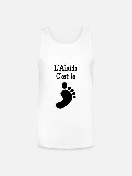Aikido is the Foot - Unisex Tri-Blend Organic Tank - white