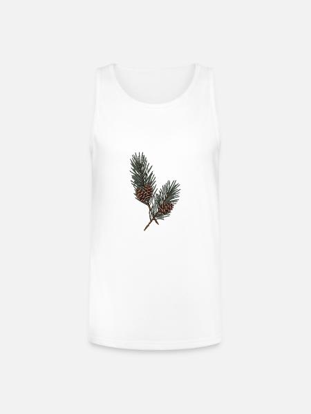 Evergreen Pinecone Sprigs - Unisex Tri-Blend Organic Tank - white