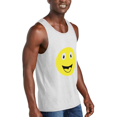 Yellow Happy Face Print - Unisex Tri-Blend Organic Tank