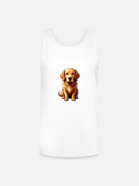 Golden Retriever Pop Art Charm - Unisex Tri-Blend Organic Tank - white