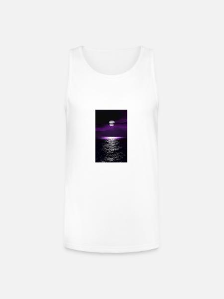 Moonlit Purple Ocean - Unisex Tri-Blend Organic Tank - white