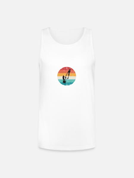 Retro Windsurf Sunset Circle - Unisex Tri-Blend Organic Tank - white