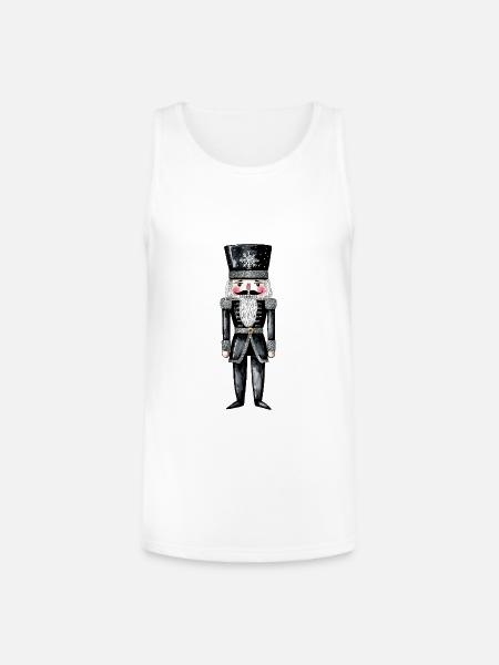 Black Nutcracker Soldier - Unisex Tri-Blend Organic Tank - white