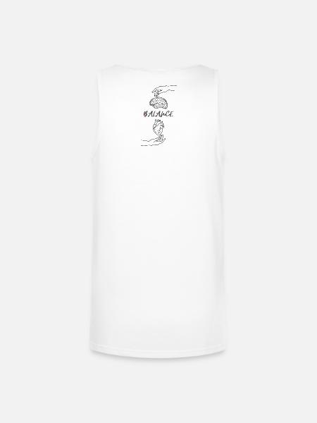 The Balance = Brain & Heart - Unisex Tri-Blend Organic Tank - white