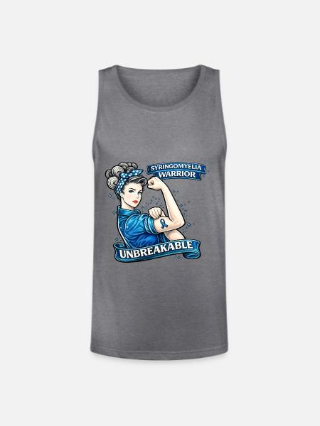 Syringomyelia Warrior Unbreakable - Unisex Tri-Blend Organic Tank - heather gray