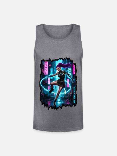 Cyberpunk Aesthetic — Phantom Protocol - Unisex Tri-Blend Organic Tank - heather gray