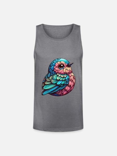Vibrant Feathered Serenity - Unisex Tri-Blend Organic Tank - heather gray