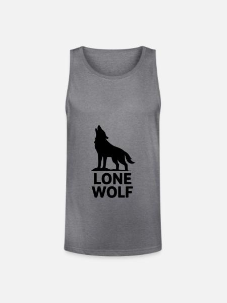 Lone Wolf Howling Silhouette - Unisex Tri-Blend Organic Tank - heather gray