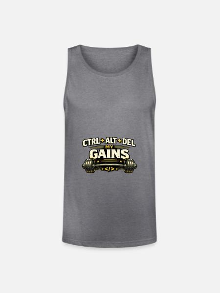 Ctrl Alt Del My Gains - Unisex Tri-Blend Organic Tank - heather gray