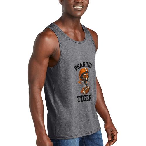 Fear The Tiger Football Helmet T-Shirt - Unisex Tri-Blend Organic Tank