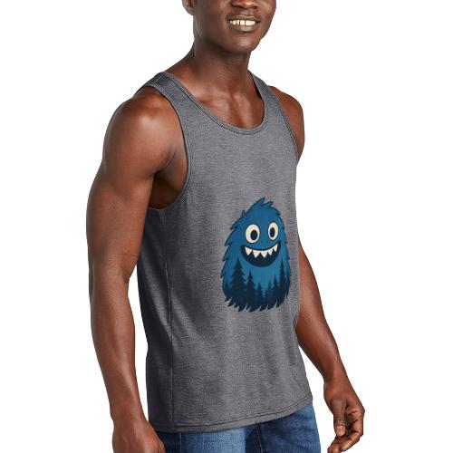 Whimsical Blue Forest Monster – Cute Cartoon Night - Unisex Tri-Blend Organic Tank
