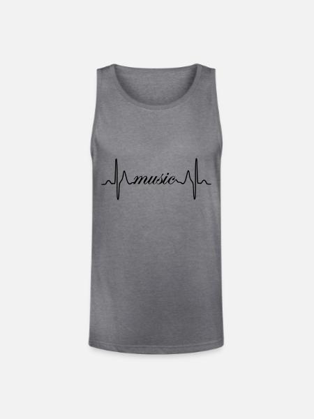 Music ECG heartbeat - Unisex Tri-Blend Organic Tank - heather gray