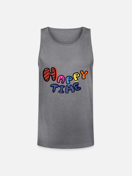 Happytime - Unisex Tri-Blend Organic Tank - heather gray