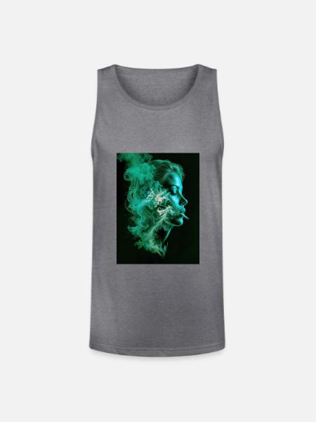 Smoking girl - Unisex Tri-Blend Organic Tank - heather gray