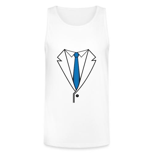 Suit with Blue Tie - Unisex Tri-Blend Organic Tank