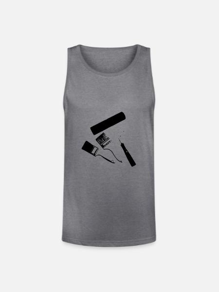 paint roller - Unisex Tri-Blend Organic Tank - heather gray