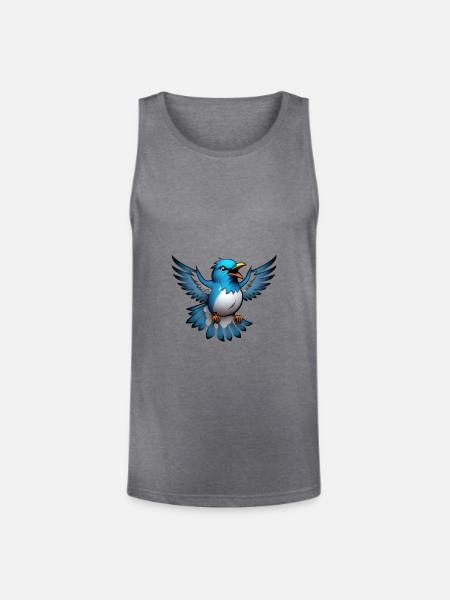 Twitter - Unisex Tri-Blend Organic Tank - heather gray