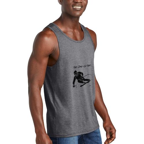 Eat Sleep Ski Repeat - bw - new001 - Unisex Tri-Blend Organic Tank