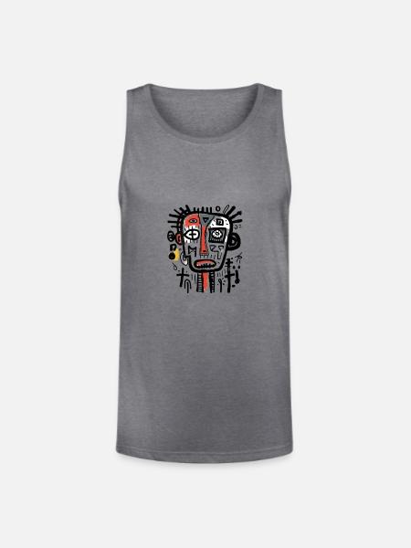 unique character design - Unisex Tri-Blend Organic Tank - heather gray