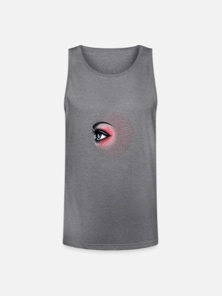 Iridescent Eye Halftone Burst - Unisex Tri-Blend Organic Tank - heather gray