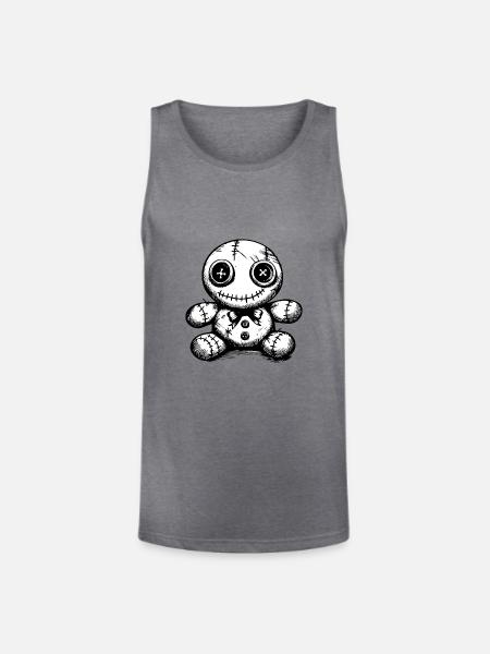 Stitched doll Noir - Unisex Tri-Blend Organic Tank - heather gray