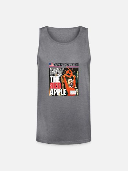 The Red Apple New York Post Zohran Mamdani  - Unisex Tri-Blend Organic Tank - heather gray